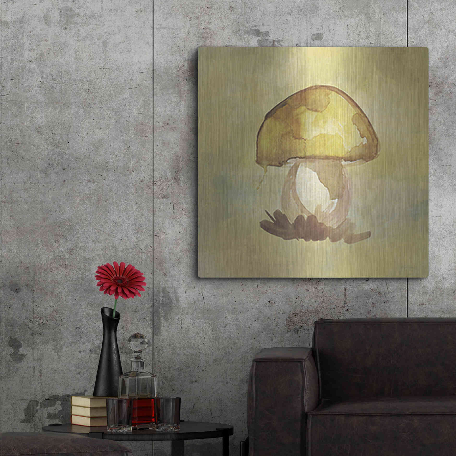 Luxe Metal Art 'Treasured Mushroom' by Yass Naffas Designs, Metal Wall Art,36x36