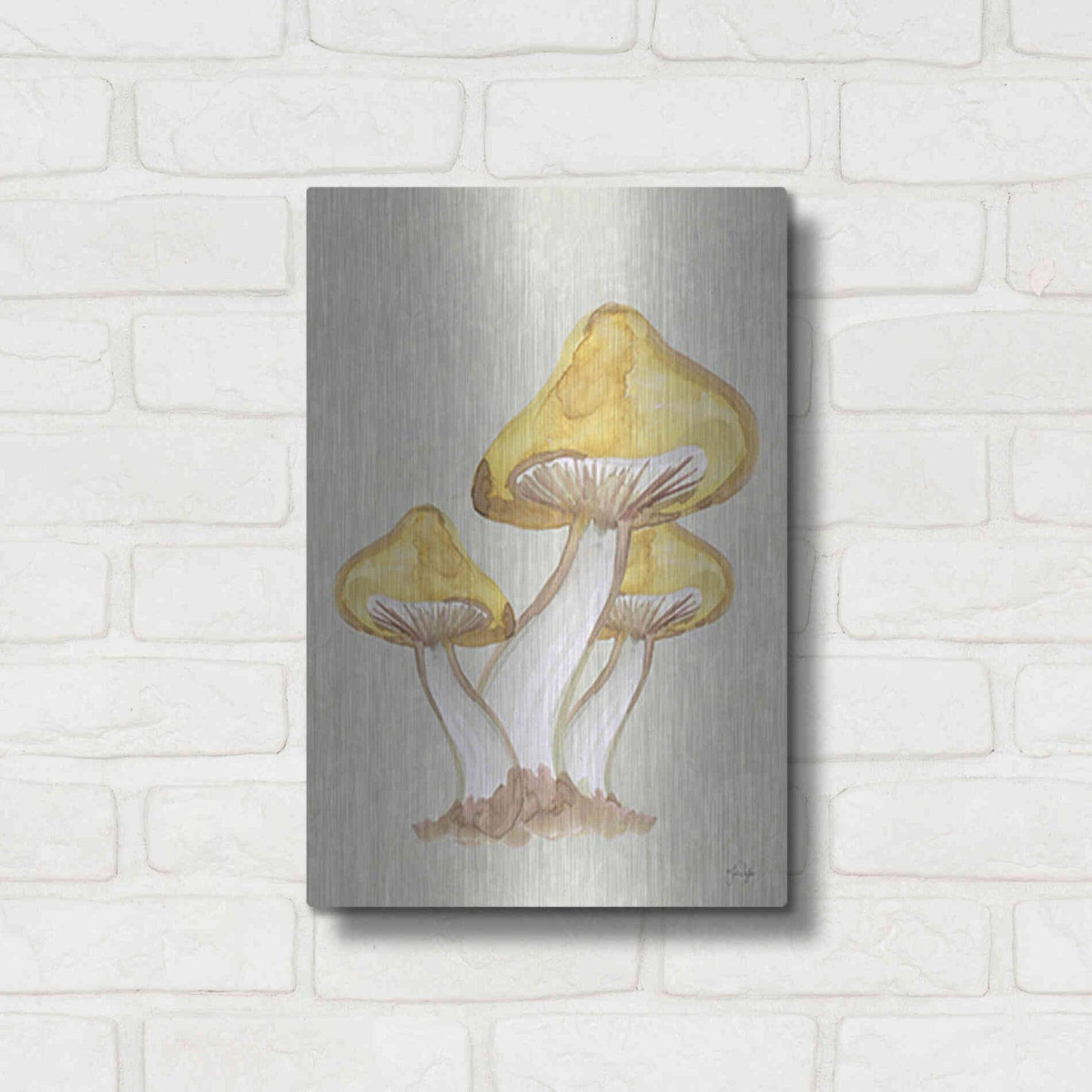 Luxe Metal Art 'Calming Mushrooms' by Yass Naffas Designs, Metal Wall Art,12x16