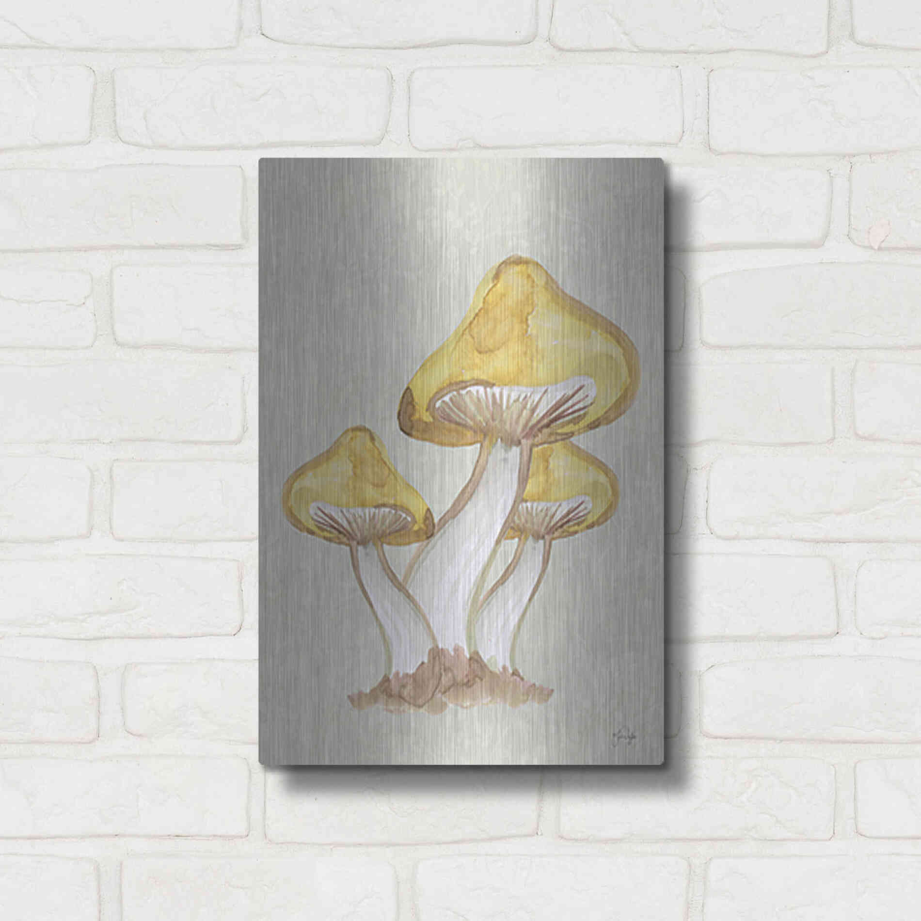 Luxe Metal Art 'Calming Mushrooms' by Yass Naffas Designs, Metal Wall Art,12x16