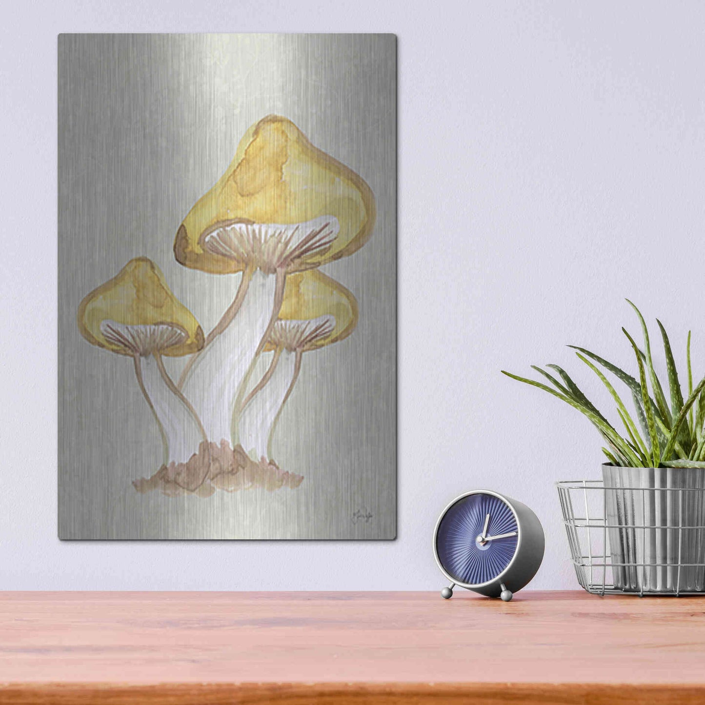Luxe Metal Art 'Calming Mushrooms' by Yass Naffas Designs, Metal Wall Art,12x16
