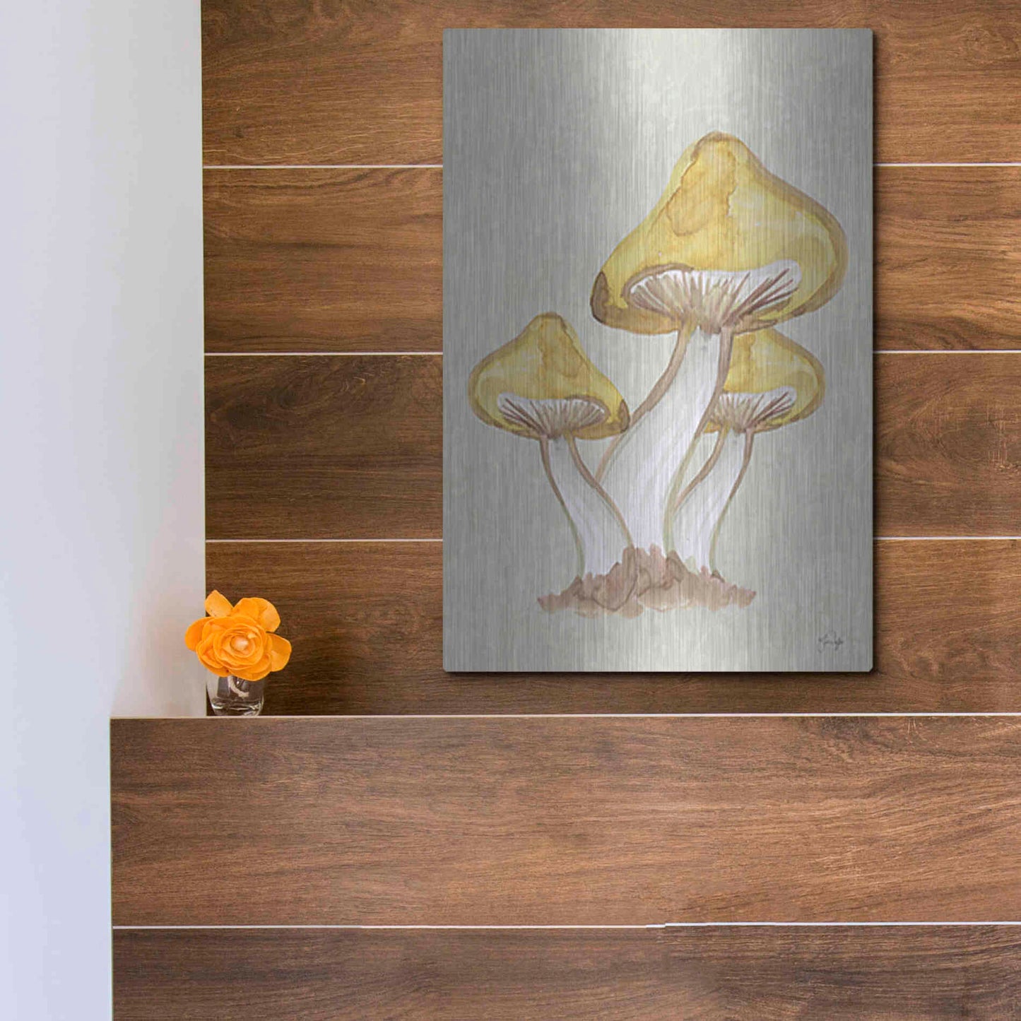 Luxe Metal Art 'Calming Mushrooms' by Yass Naffas Designs, Metal Wall Art,12x16
