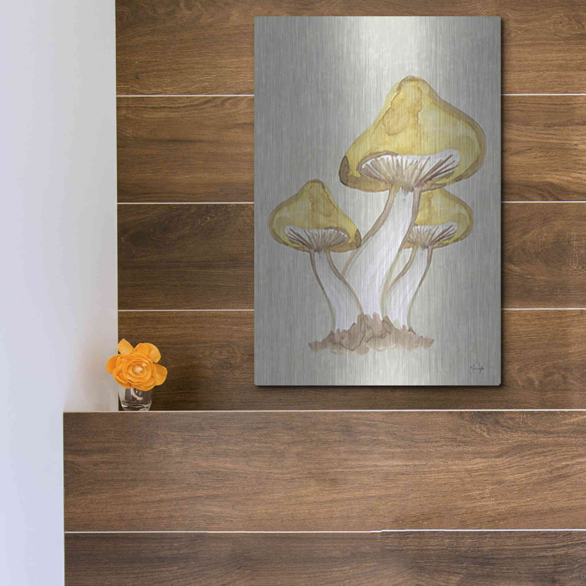 Luxe Metal Art 'Calming Mushrooms' by Yass Naffas Designs, Metal Wall Art,12x16