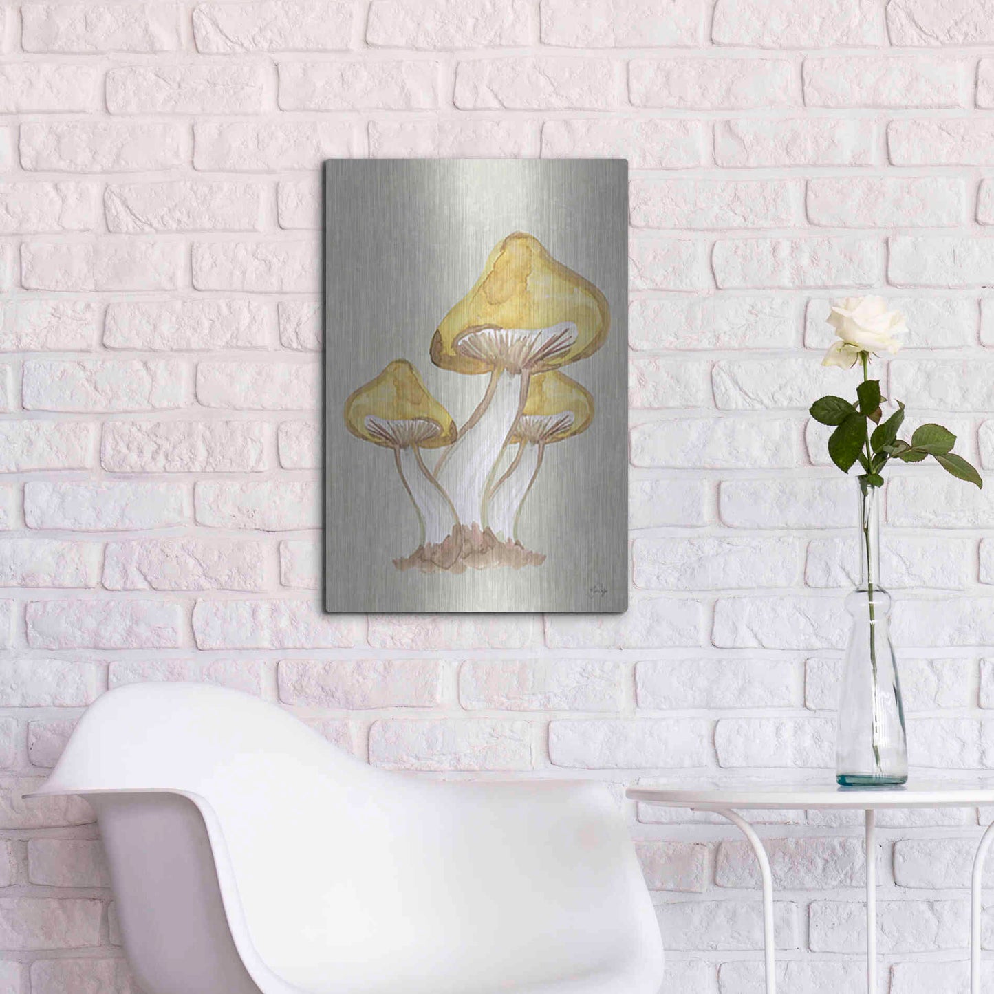 Luxe Metal Art 'Calming Mushrooms' by Yass Naffas Designs, Metal Wall Art,16x24