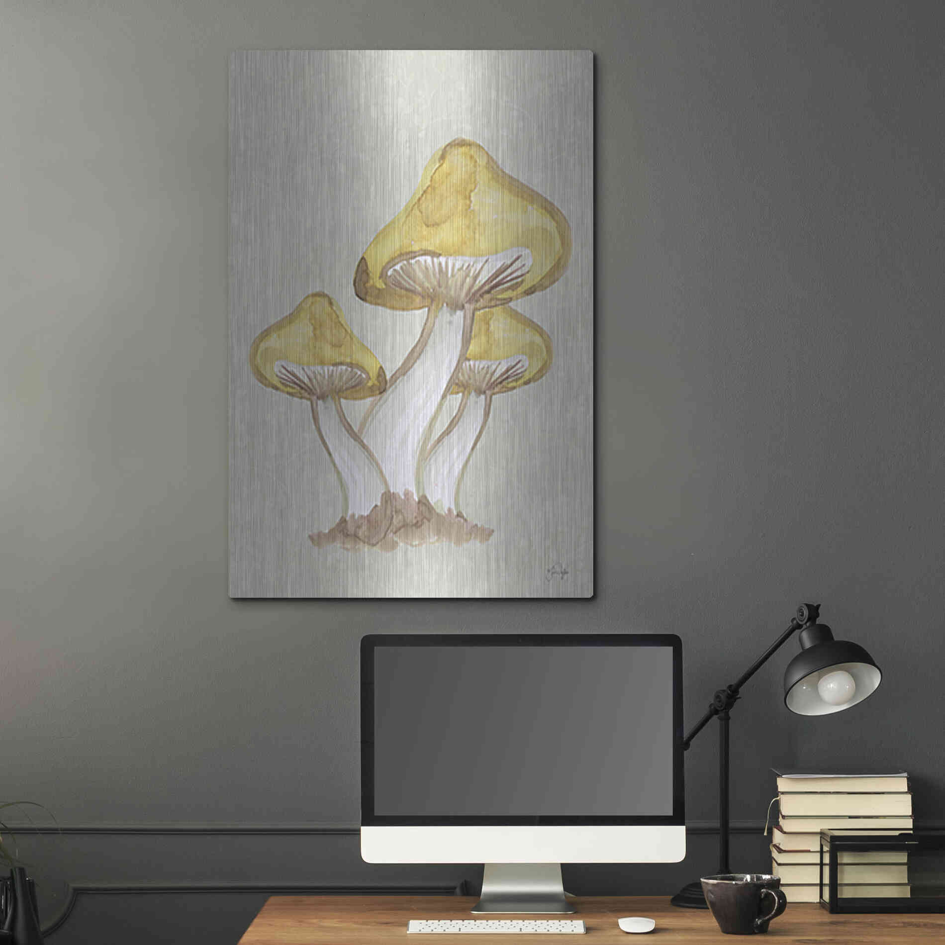 Luxe Metal Art 'Calming Mushrooms' by Yass Naffas Designs, Metal Wall Art,24x36