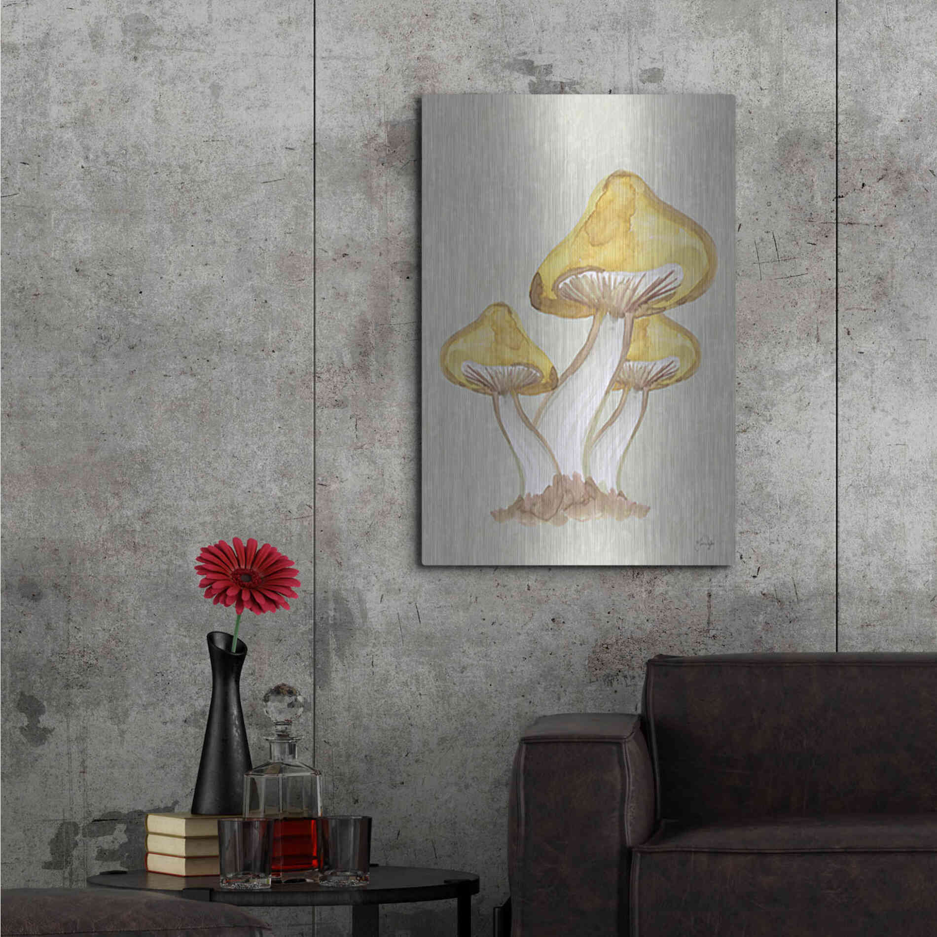 Luxe Metal Art 'Calming Mushrooms' by Yass Naffas Designs, Metal Wall Art,24x36