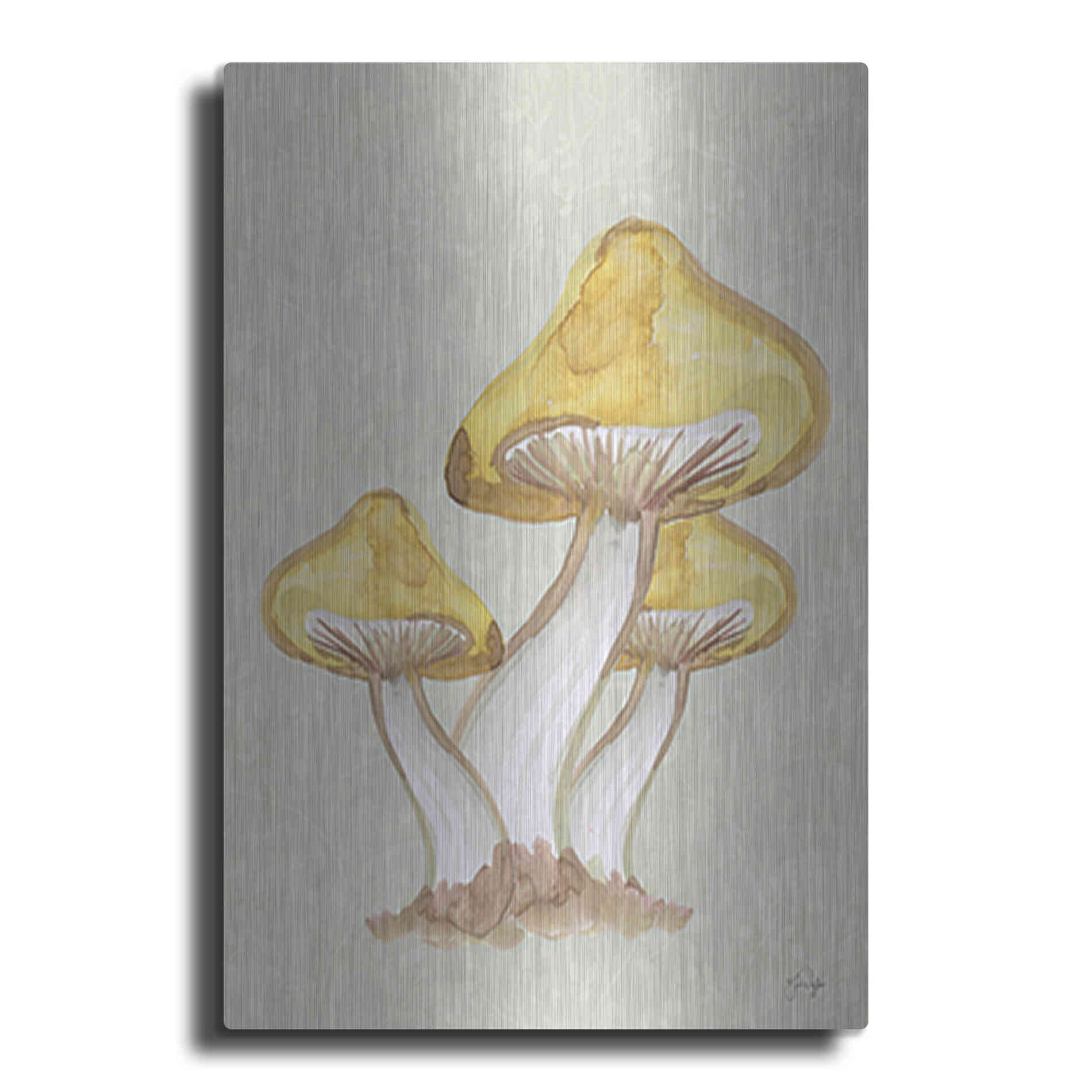 Luxe Metal Art 'Calming Mushrooms' by Yass Naffas Designs, Metal Wall Art