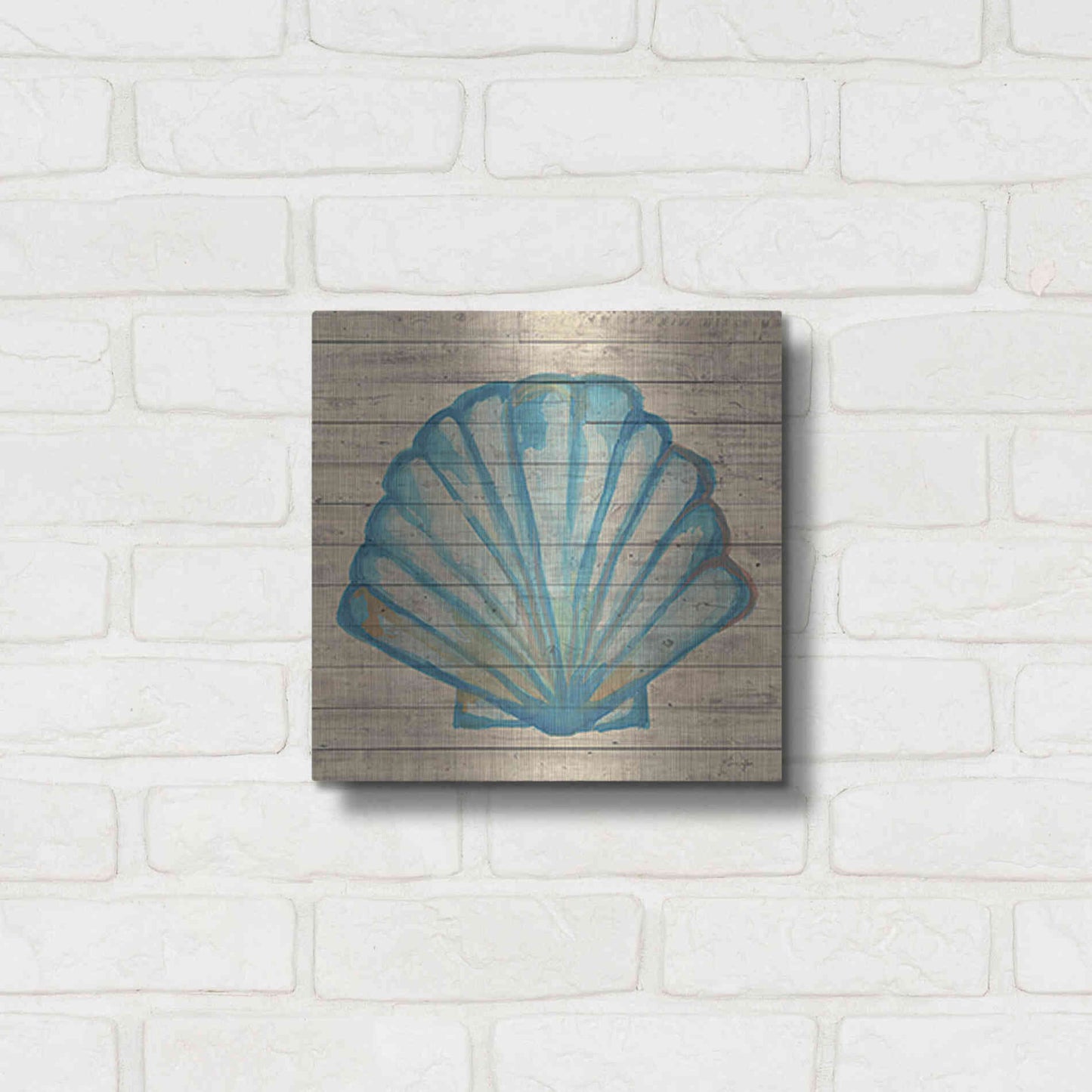 Luxe Metal Art 'A Seashell Wish' by Yass Naffas Designs, Metal Wall Art,12x12