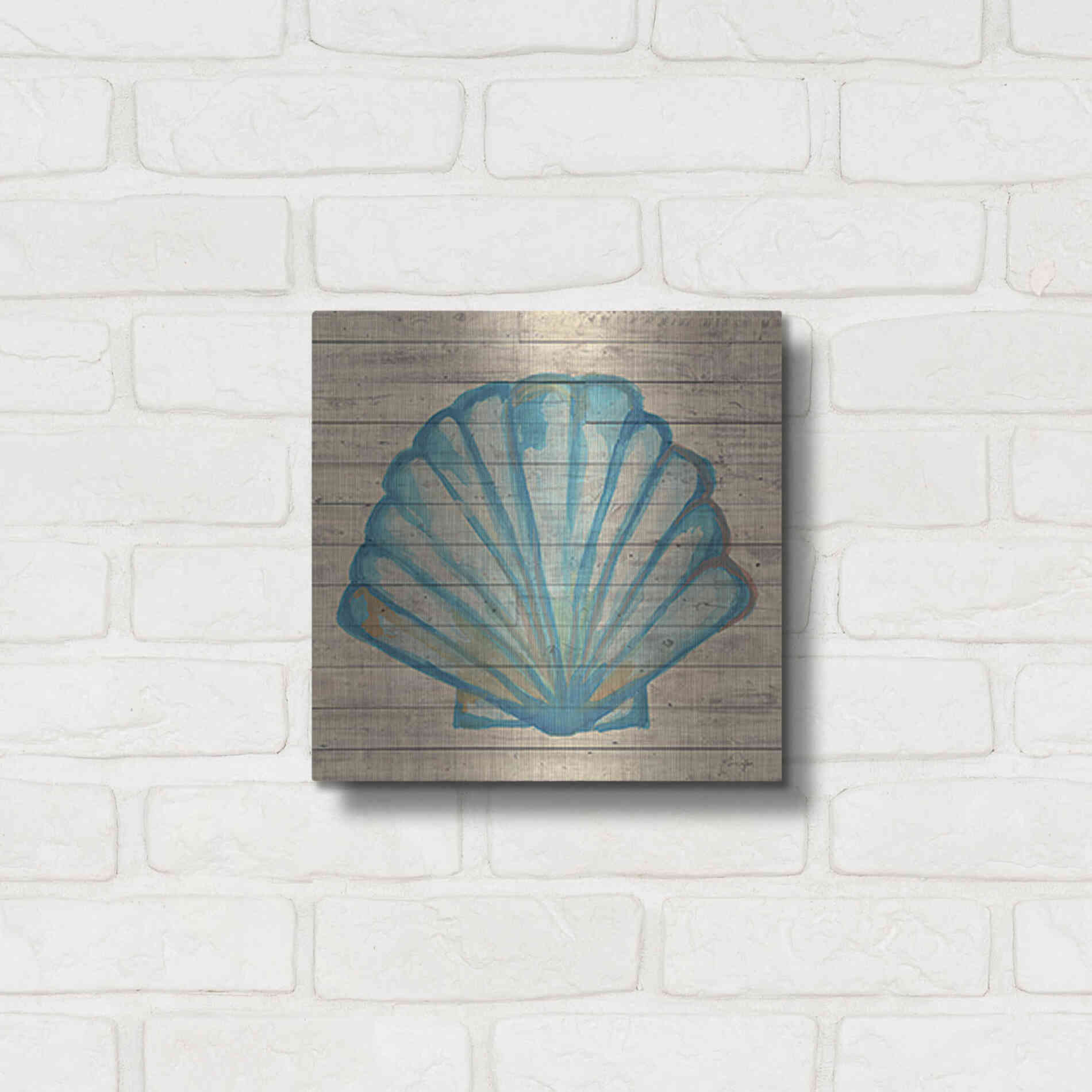 Luxe Metal Art 'A Seashell Wish' by Yass Naffas Designs, Metal Wall Art,12x12