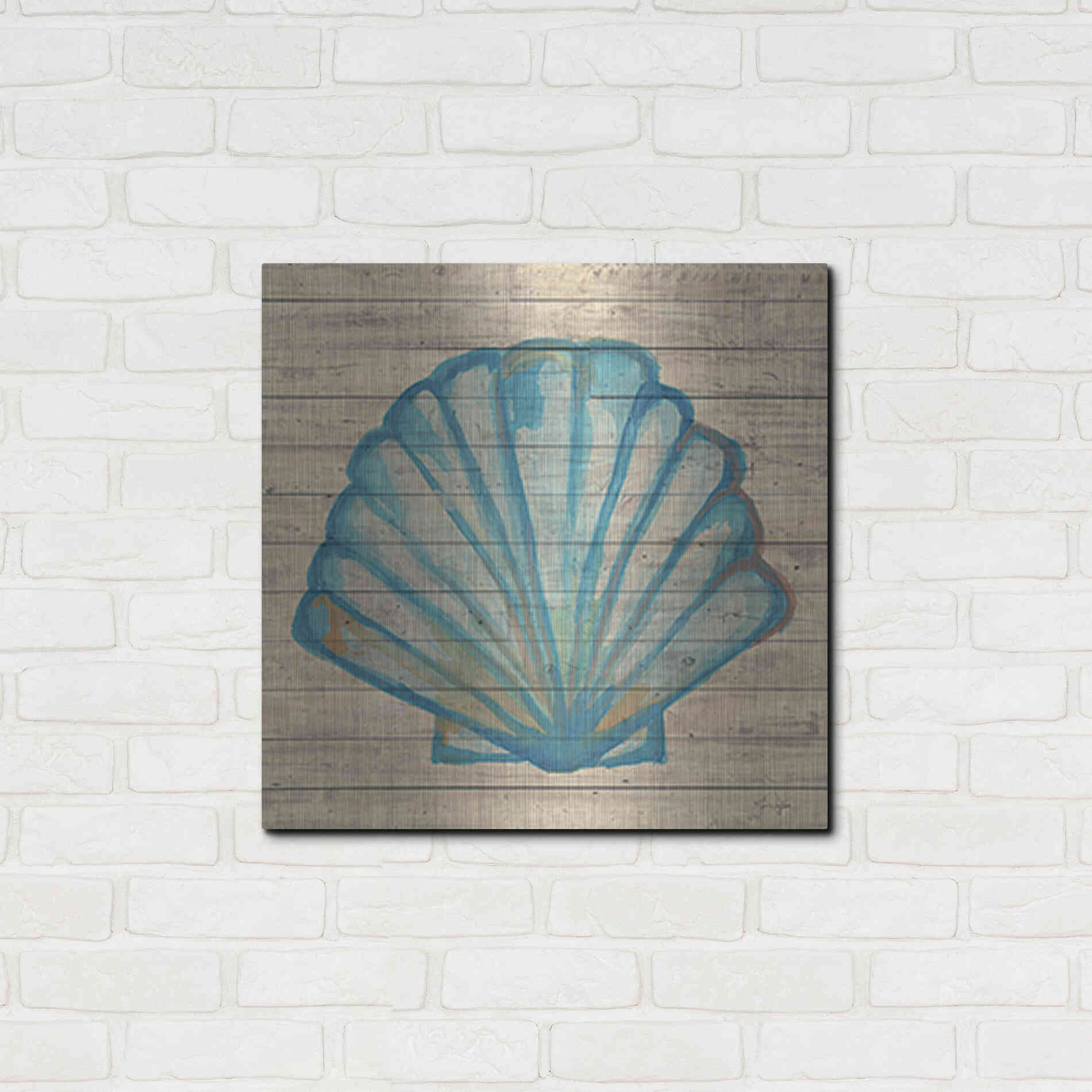 Luxe Metal Art 'A Seashell Wish' by Yass Naffas Designs, Metal Wall Art,24x24
