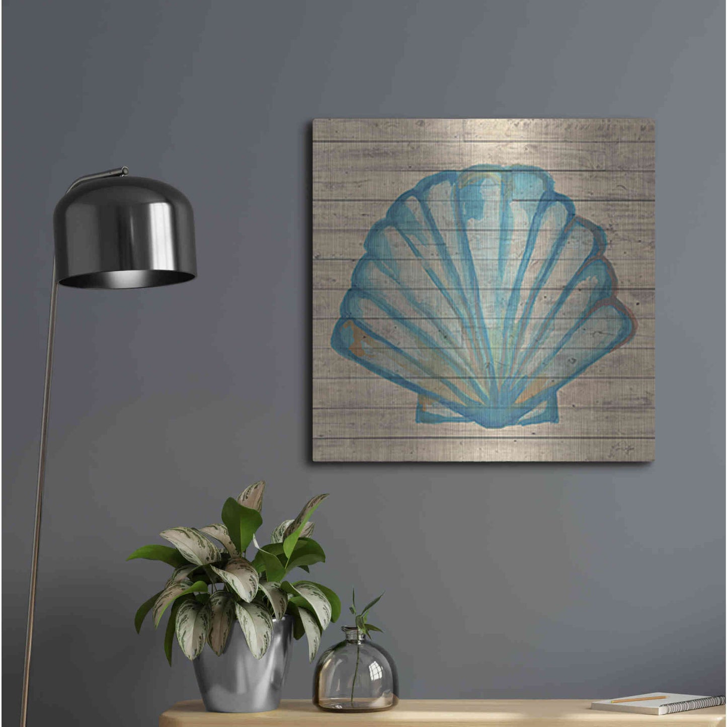Luxe Metal Art 'A Seashell Wish' by Yass Naffas Designs, Metal Wall Art,24x24