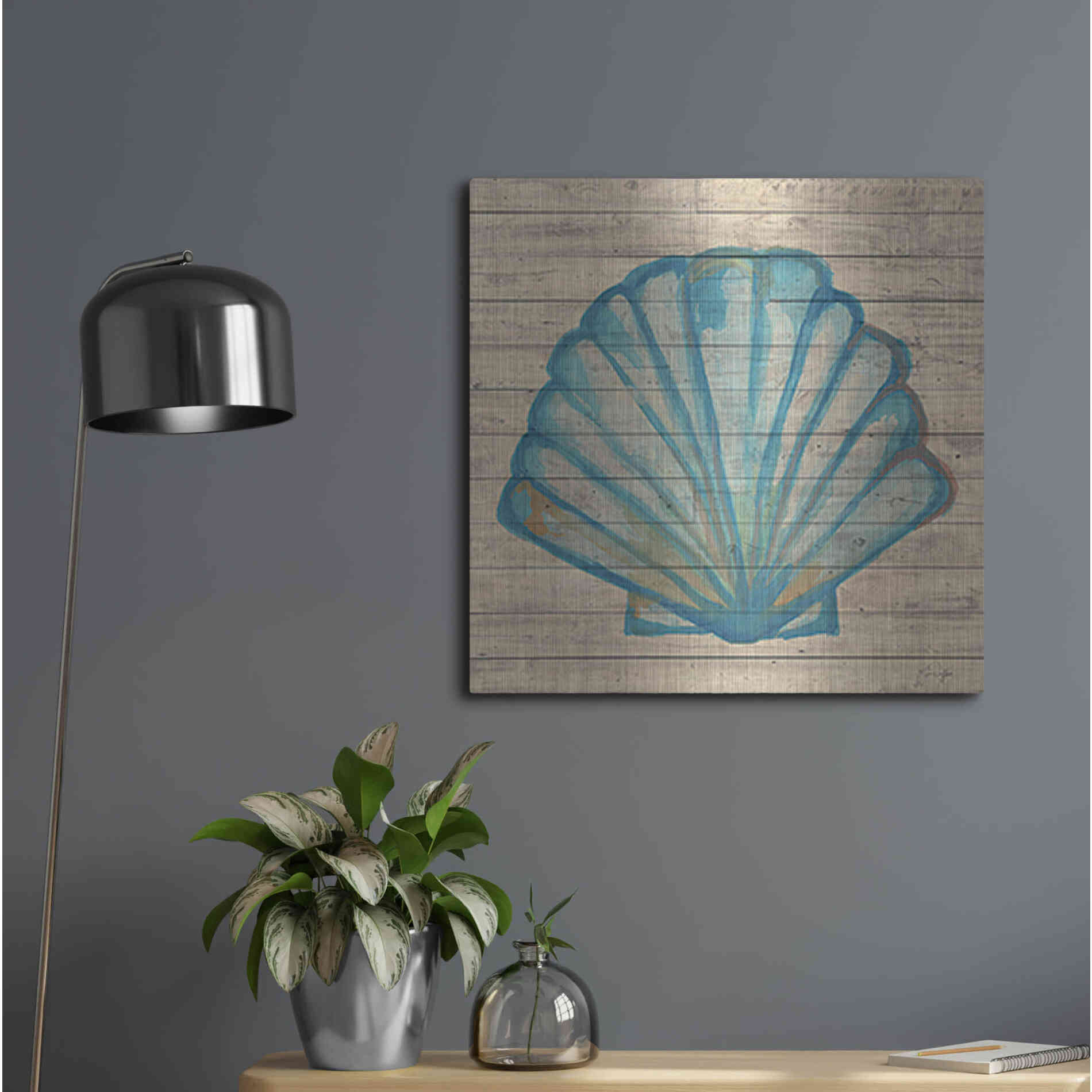 Luxe Metal Art 'A Seashell Wish' by Yass Naffas Designs, Metal Wall Art,24x24