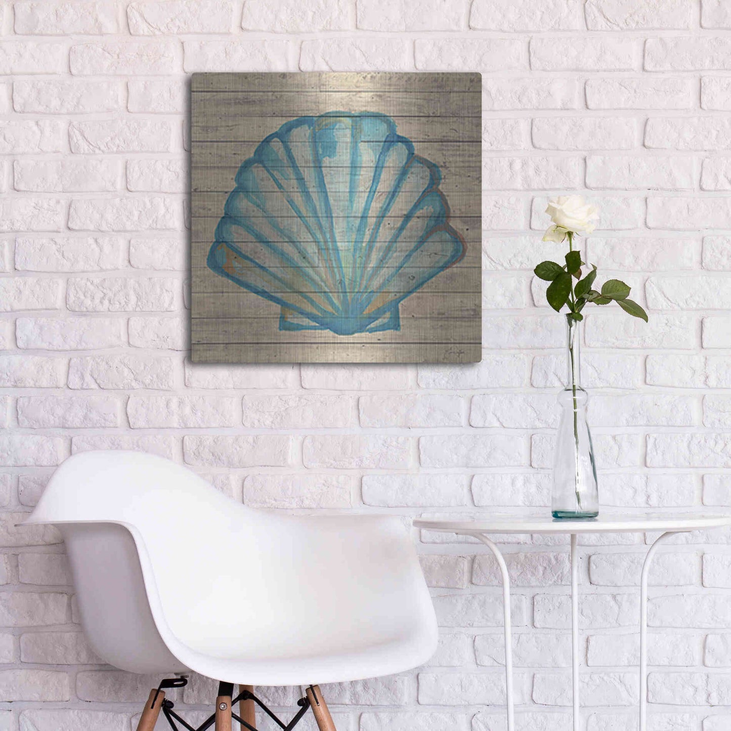 Luxe Metal Art 'A Seashell Wish' by Yass Naffas Designs, Metal Wall Art,24x24