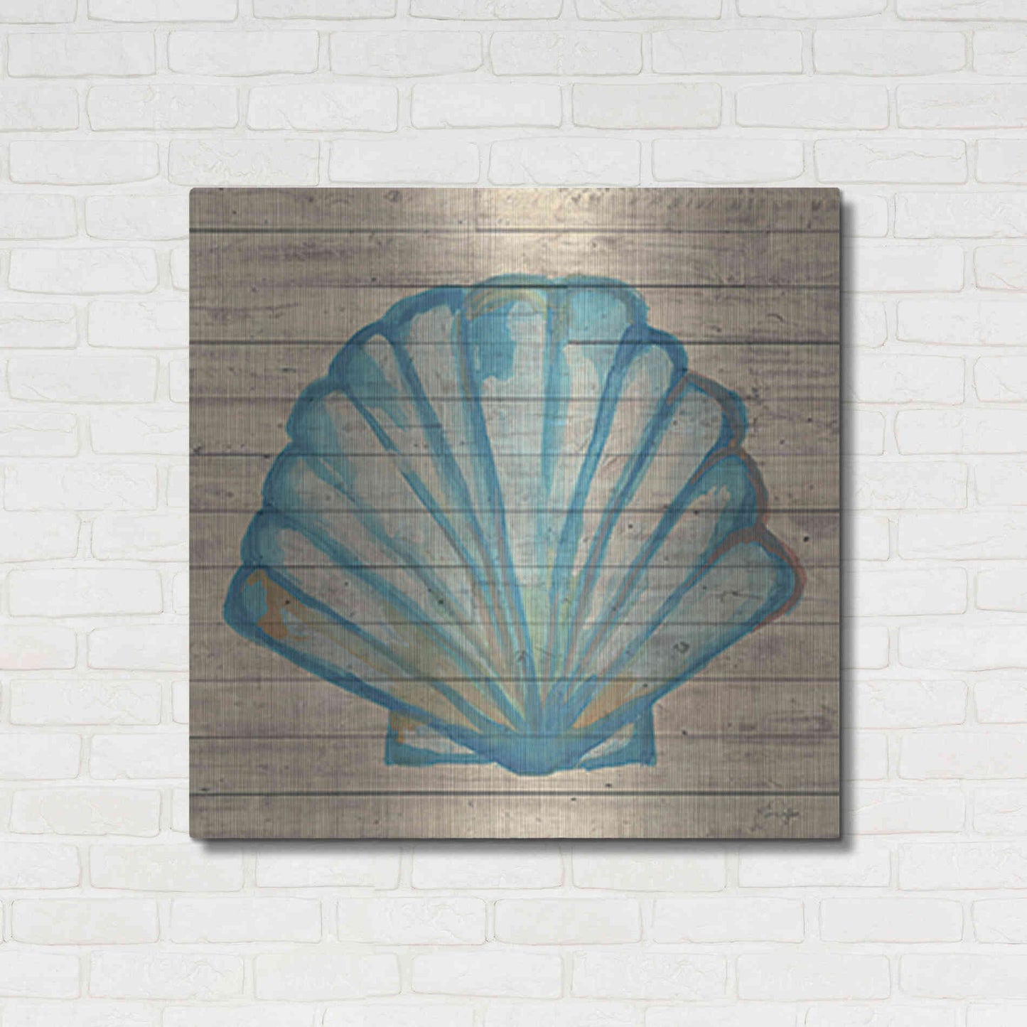 Luxe Metal Art 'A Seashell Wish' by Yass Naffas Designs, Metal Wall Art,36x36
