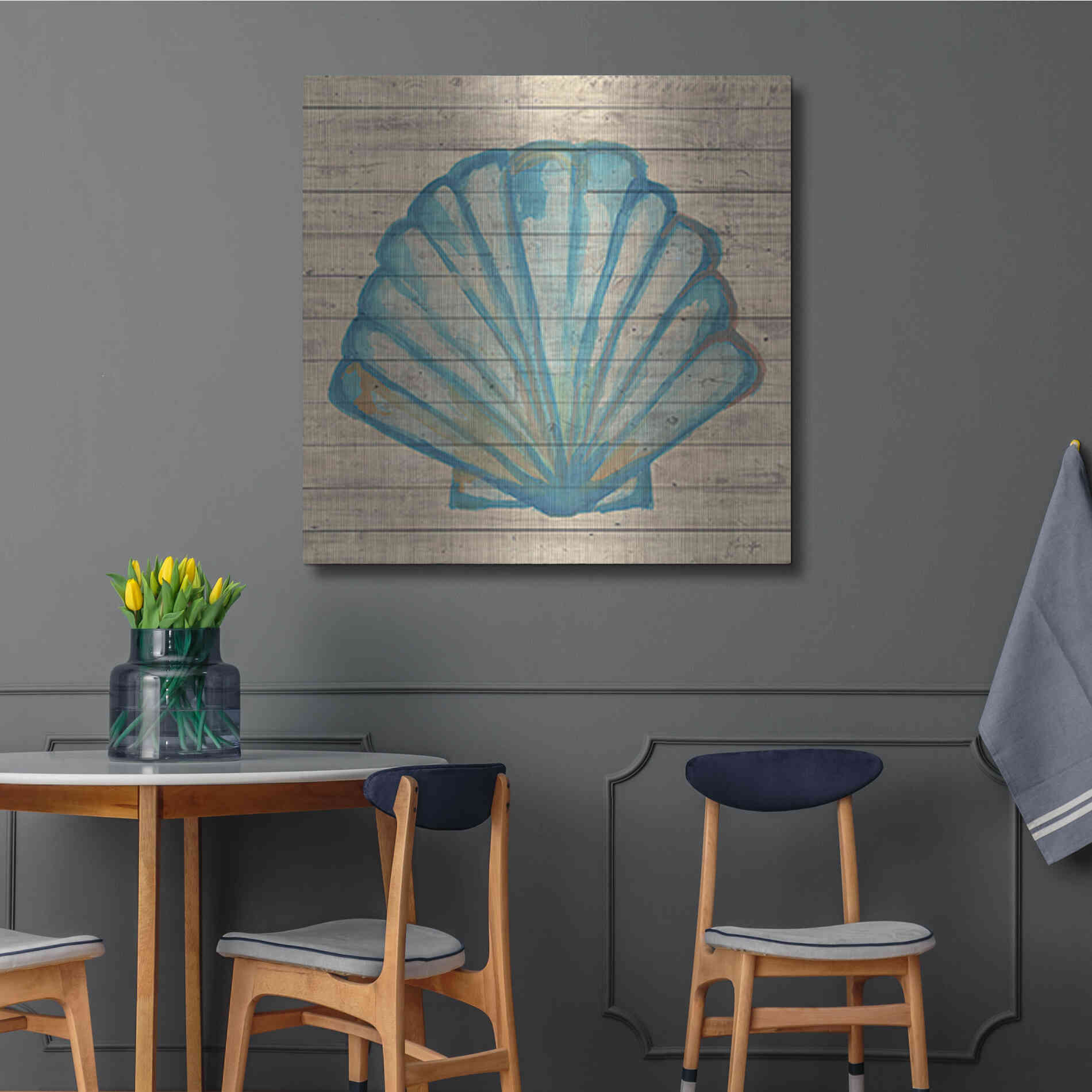 Luxe Metal Art 'A Seashell Wish' by Yass Naffas Designs, Metal Wall Art,36x36