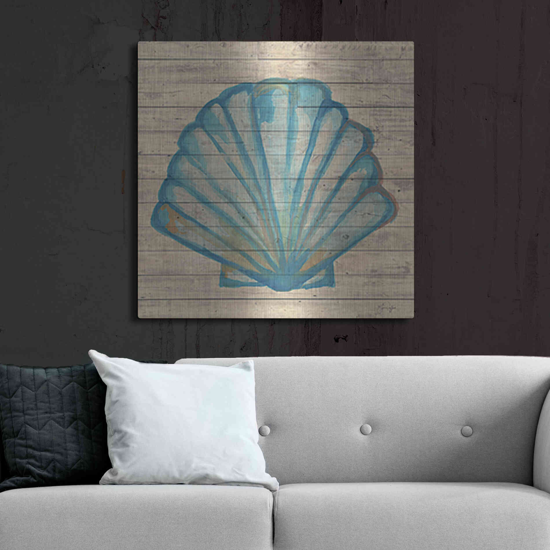 Luxe Metal Art 'A Seashell Wish' by Yass Naffas Designs, Metal Wall Art,36x36