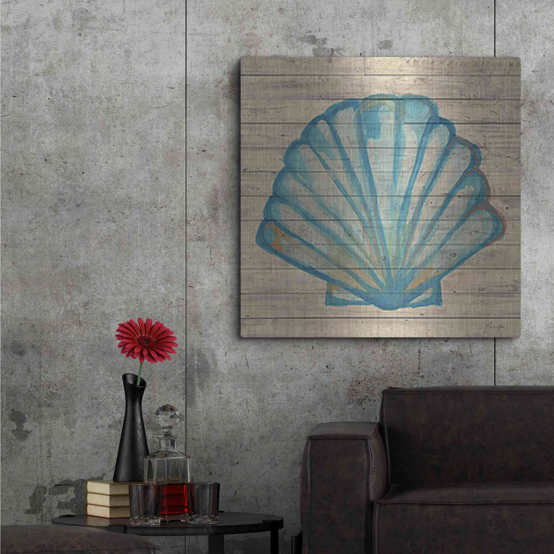 Luxe Metal Art 'A Seashell Wish' by Yass Naffas Designs, Metal Wall Art,36x36