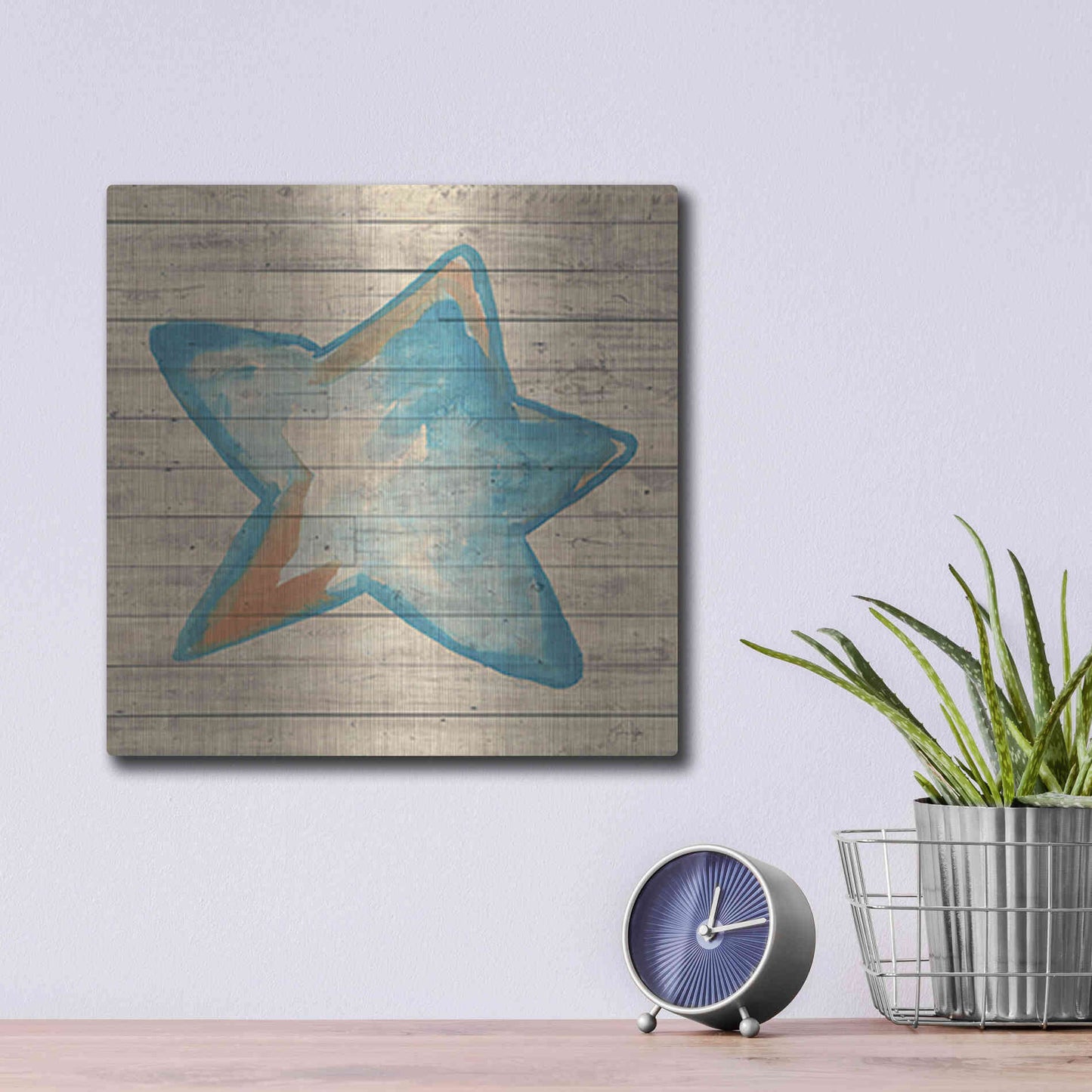 Luxe Metal Art 'A Starfish Wish' by Yass Naffas Designs, Metal Wall Art,12x12