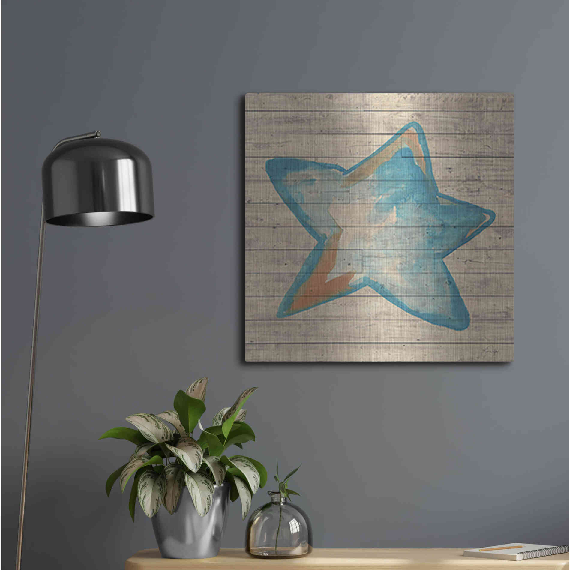 Luxe Metal Art 'A Starfish Wish' by Yass Naffas Designs, Metal Wall Art,24x24