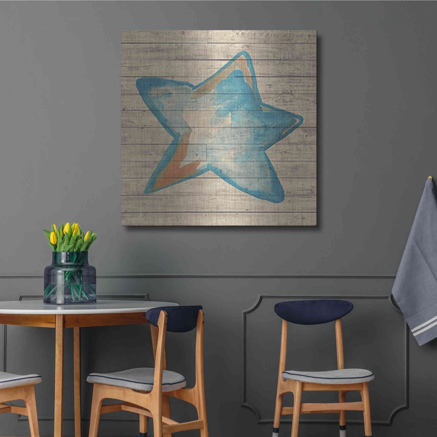 Luxe Metal Art 'A Starfish Wish' by Yass Naffas Designs, Metal Wall Art,36x36