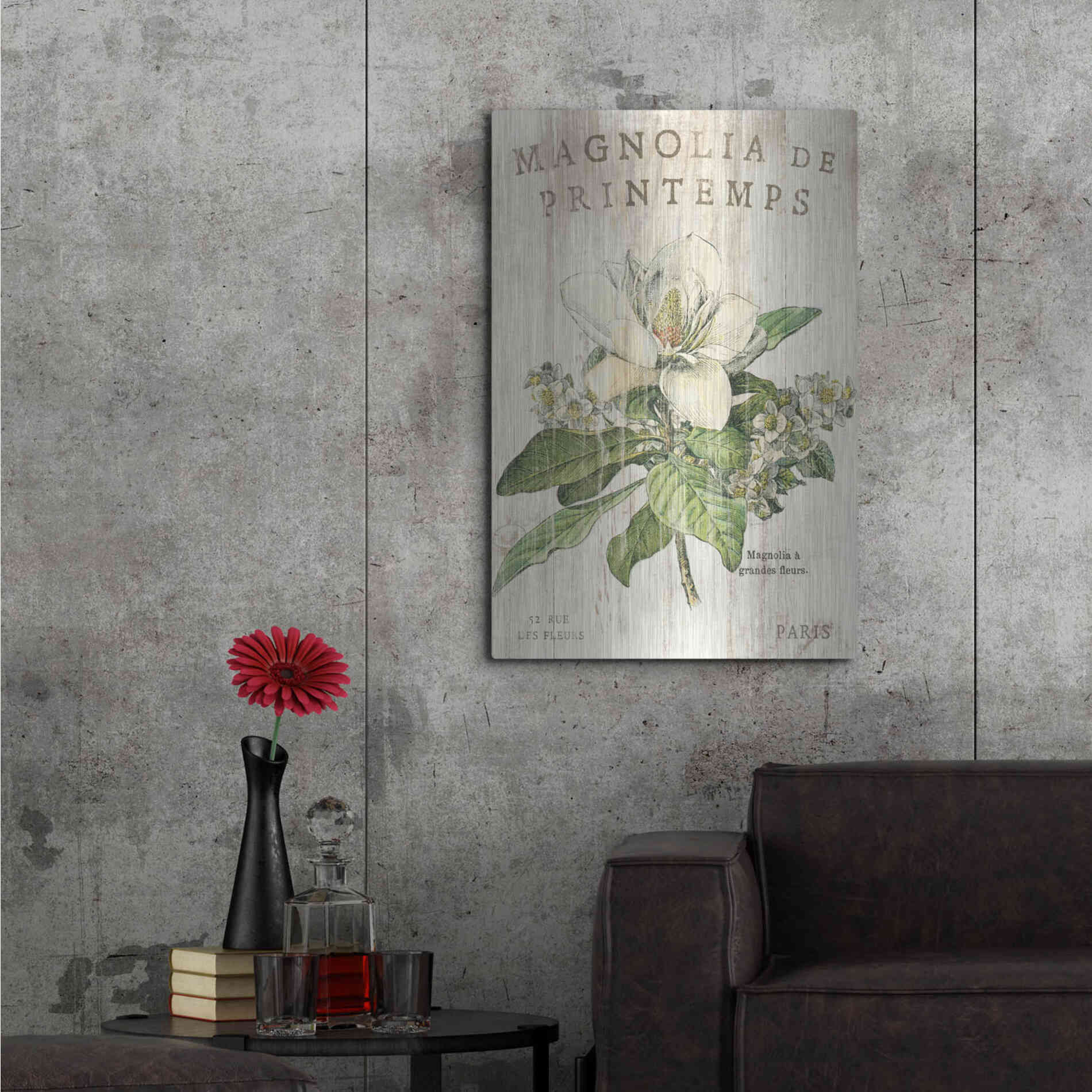 Luxe Metal Art 'Magnolia de Printemps' by Sue Schlabach, Metal Wall Art,24x36