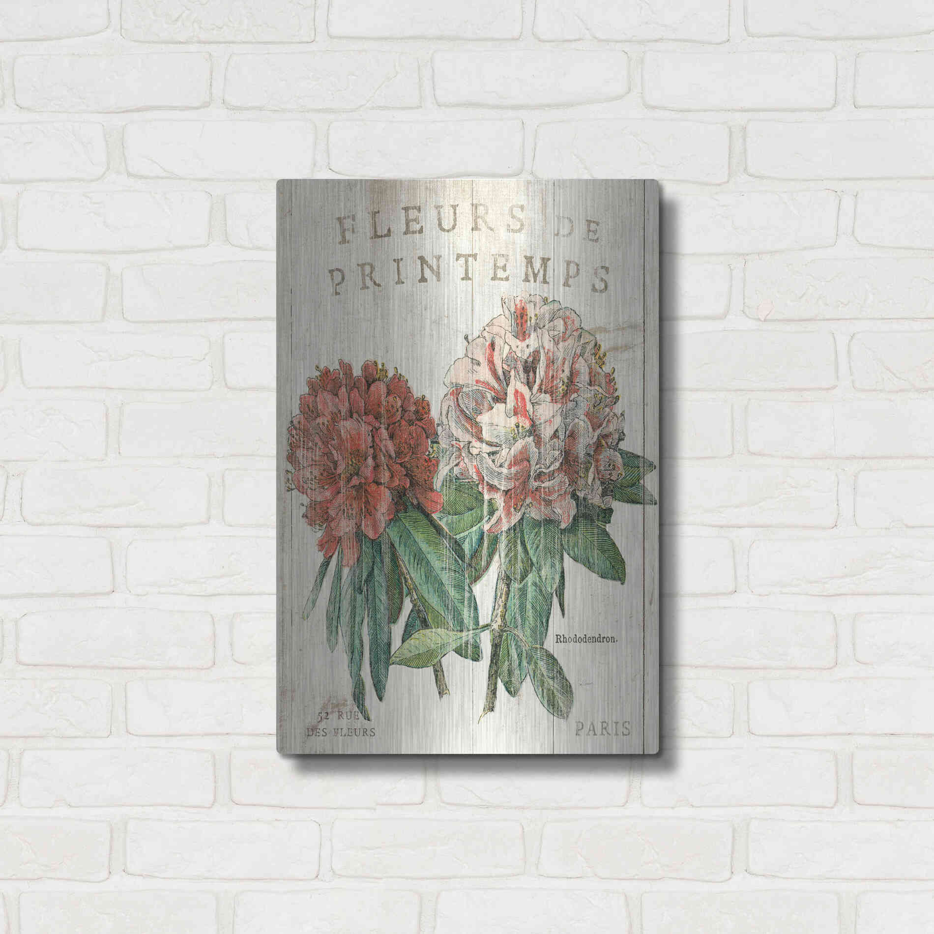 Luxe Metal Art 'Fleur de Printemps' by Sue Schlabach, Metal Wall Art,16x24