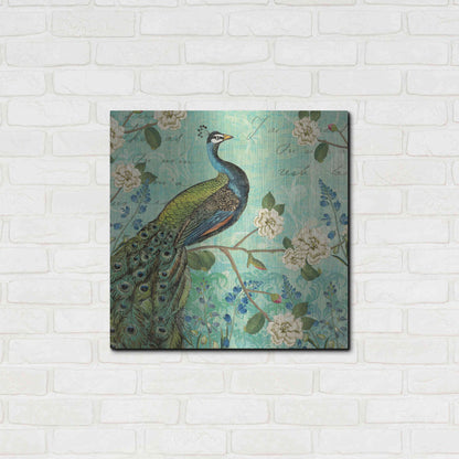 Luxe Metal Art 'Peacock Arbor V Blue' by Sue Schlabach, Metal Wall Art,24x24