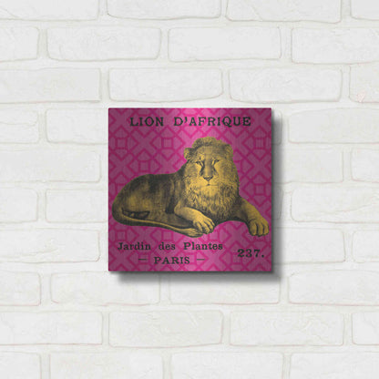Luxe Metal Art 'Bright Safari Lion' by Sue Schlabach, Metal Wall Art,12x12