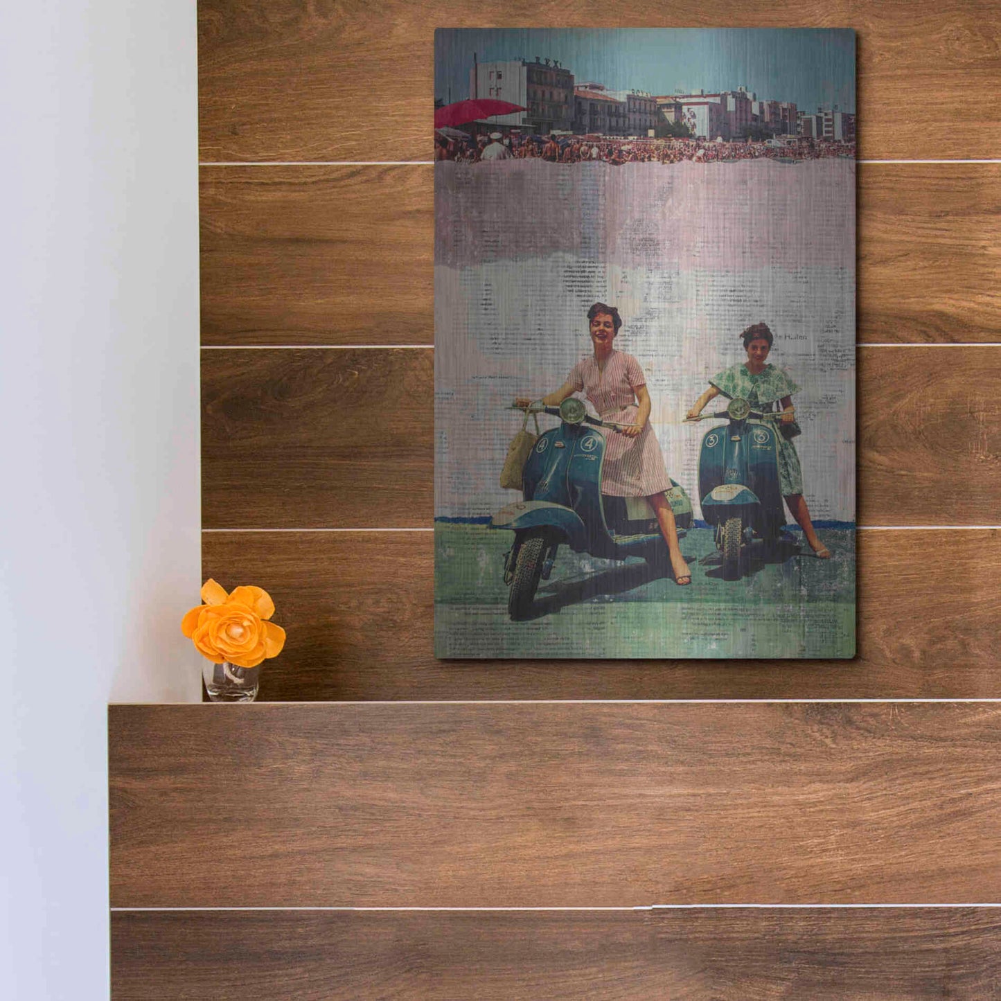 Luxe Metal Art 'The Sweet Past' by DB Waterman, Metal Wall Art,12x16