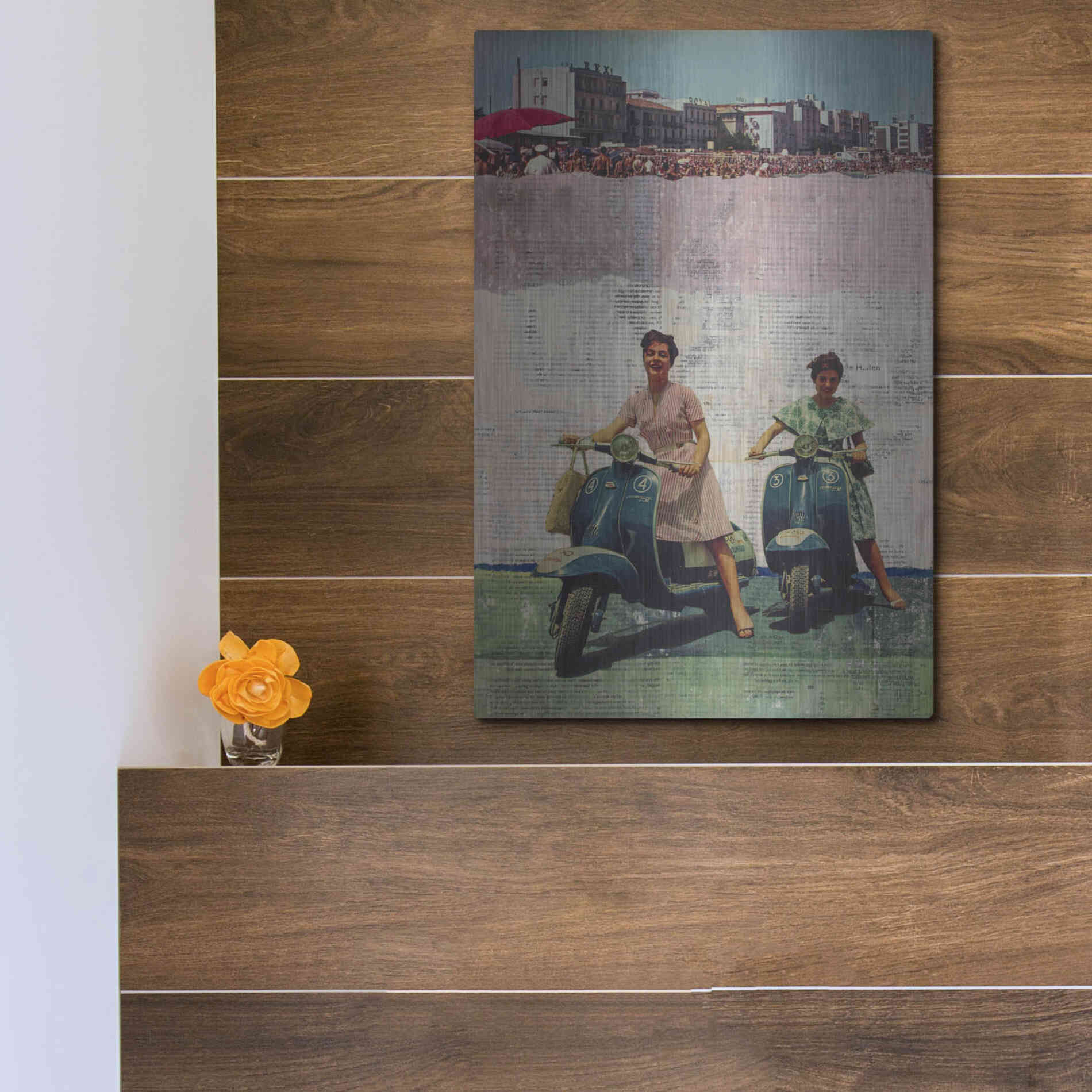 Luxe Metal Art 'The Sweet Past' by DB Waterman, Metal Wall Art,12x16