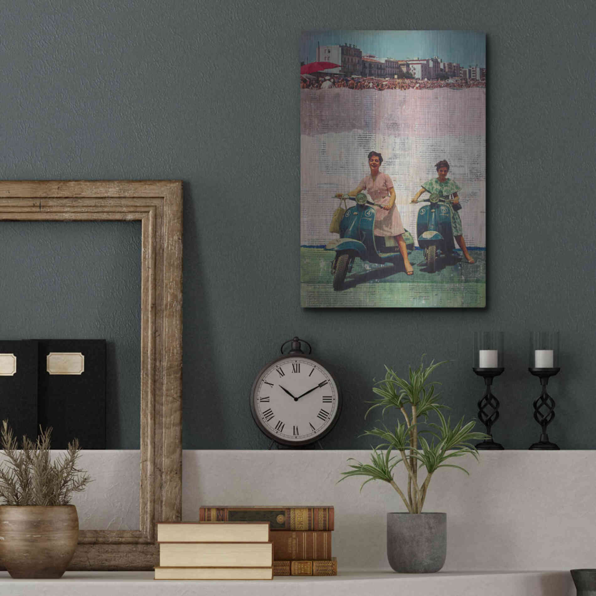 Luxe Metal Art 'The Sweet Past' by DB Waterman, Metal Wall Art,12x16