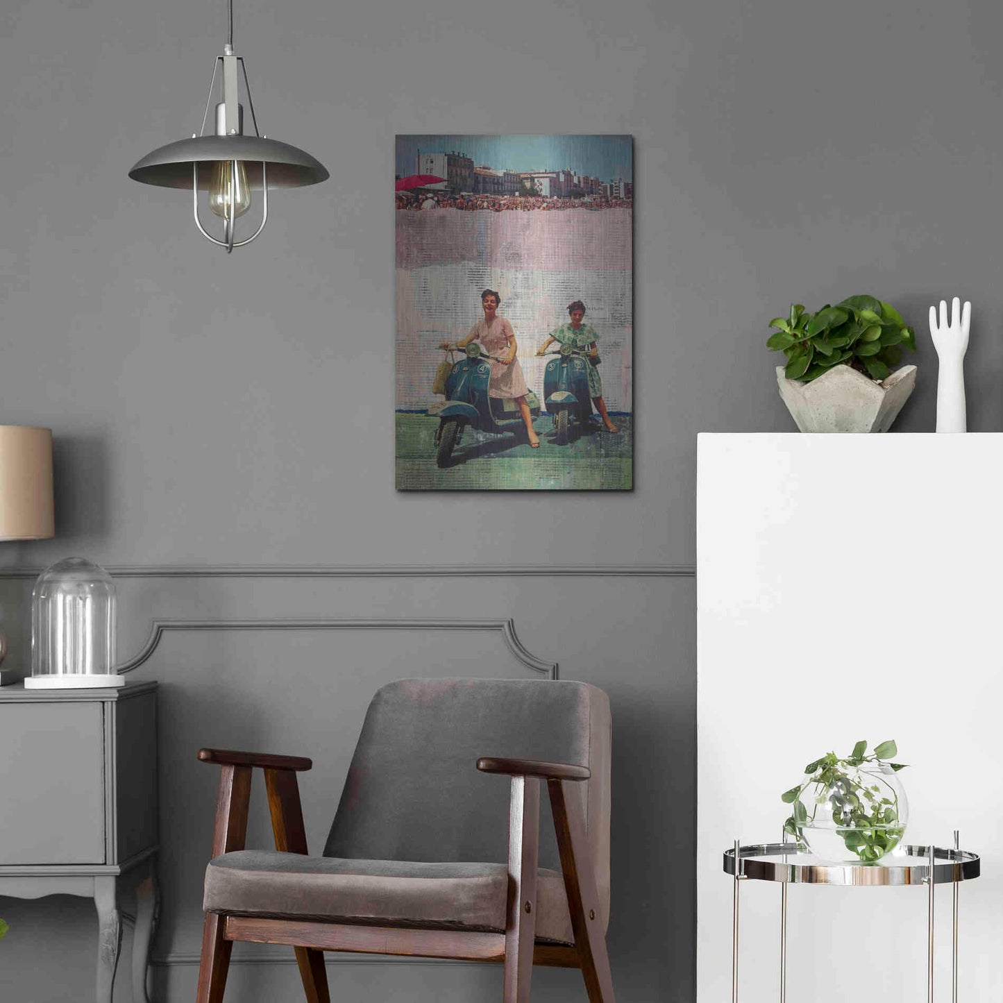 Luxe Metal Art 'The Sweet Past' by DB Waterman, Metal Wall Art,16x24