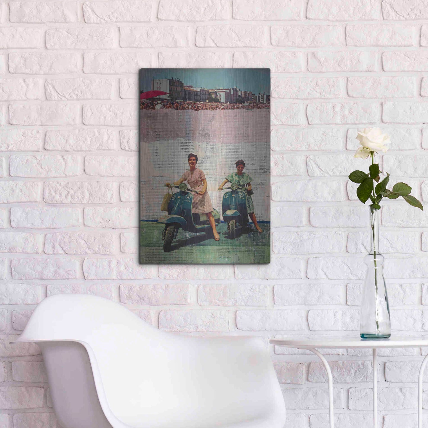 Luxe Metal Art 'The Sweet Past' by DB Waterman, Metal Wall Art,16x24