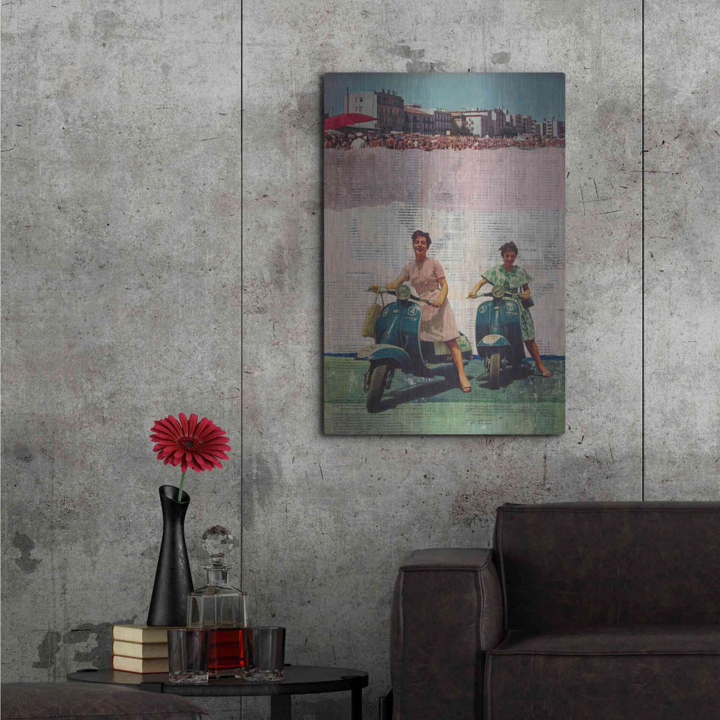 Luxe Metal Art 'The Sweet Past' by DB Waterman, Metal Wall Art,24x36