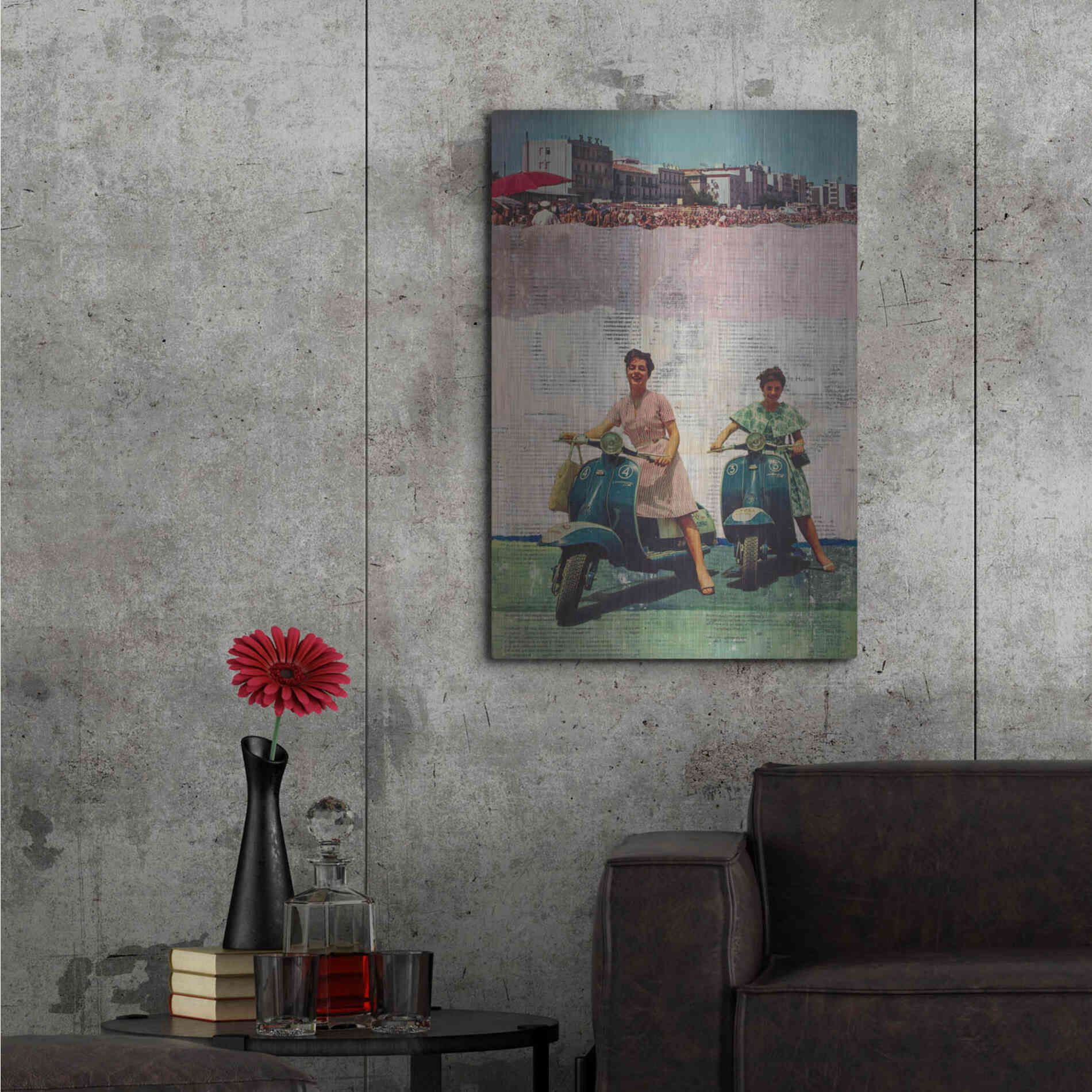 Luxe Metal Art 'The Sweet Past' by DB Waterman, Metal Wall Art,24x36