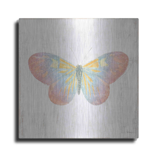 Luxe Metal Art 'White Barn Butterflies I' by Sue Schlabach, Metal Wall Art