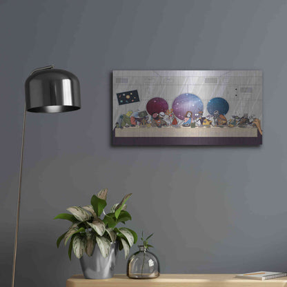 Luxe Metal Art 'The Robot's Last Supper' Metal Wall Art,24x12