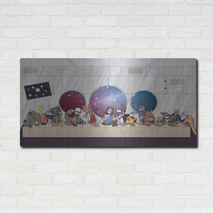 Luxe Metal Art 'The Robot's Last Supper' Metal Wall Art,48x24