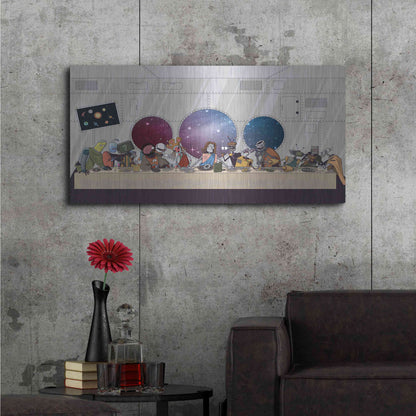 Luxe Metal Art 'The Robot's Last Supper' Metal Wall Art,48x24