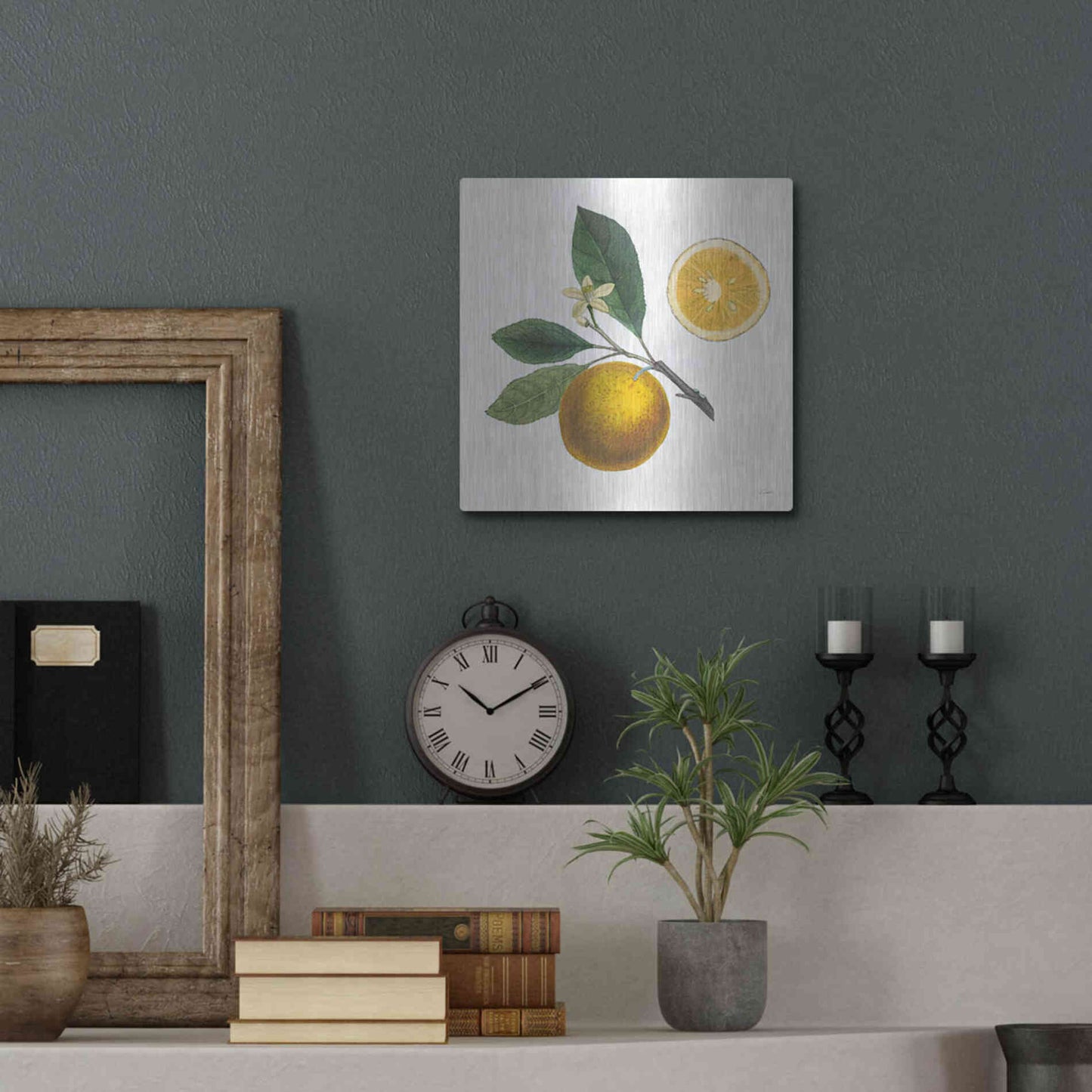 Luxe Metal Art 'Classic Citrus II' by Sue Schlabach, Metal Wall Art,12x12