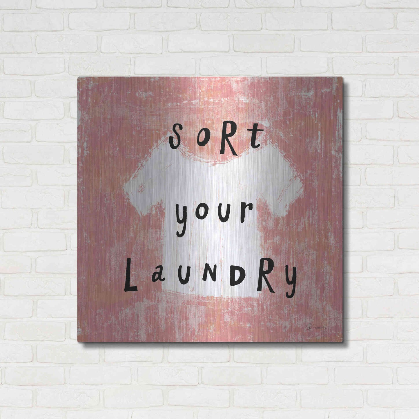 Luxe Metal Art 'Laundry Rules III' by Sue Schlabach, Metal Wall Art,36x36