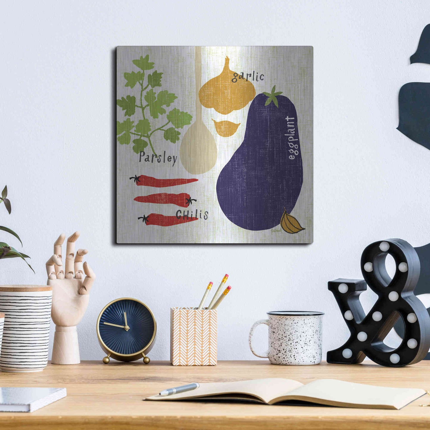 Luxe Metal Art 'Italiano Eggplant' by Sue Schlabach, Metal Wall Art,12x12