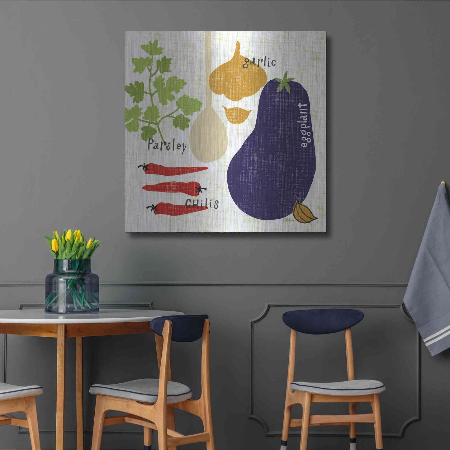 Luxe Metal Art 'Italiano Eggplant' by Sue Schlabach, Metal Wall Art,36x36