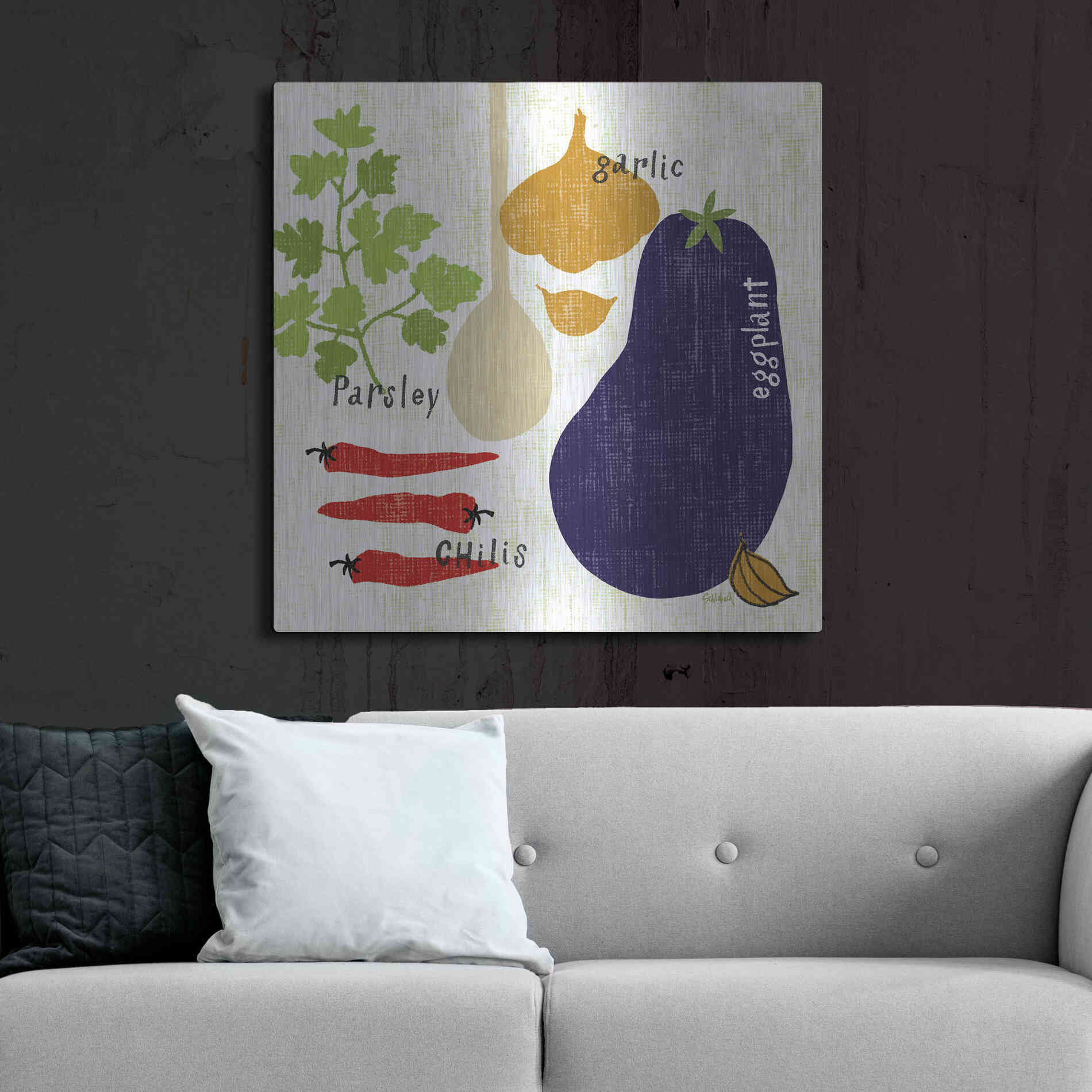 Luxe Metal Art 'Italiano Eggplant' by Sue Schlabach, Metal Wall Art,36x36