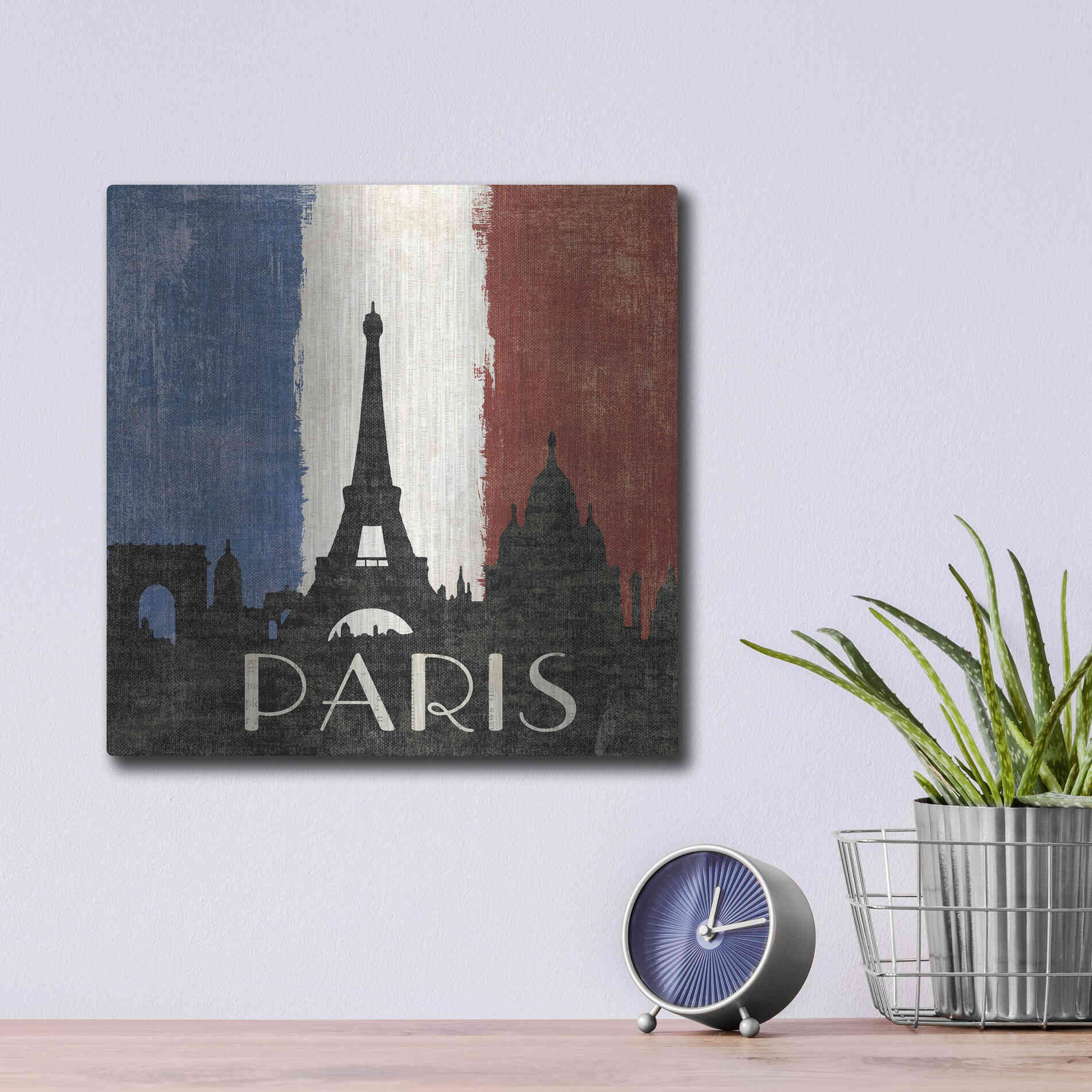 Luxe Metal Art 'Paris' by Moira Hershey, Metal Wall Art,12x12