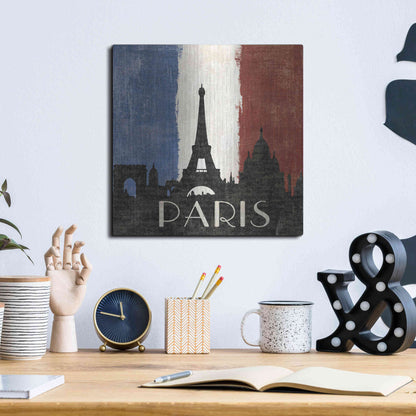 Luxe Metal Art 'Paris' by Moira Hershey, Metal Wall Art,12x12