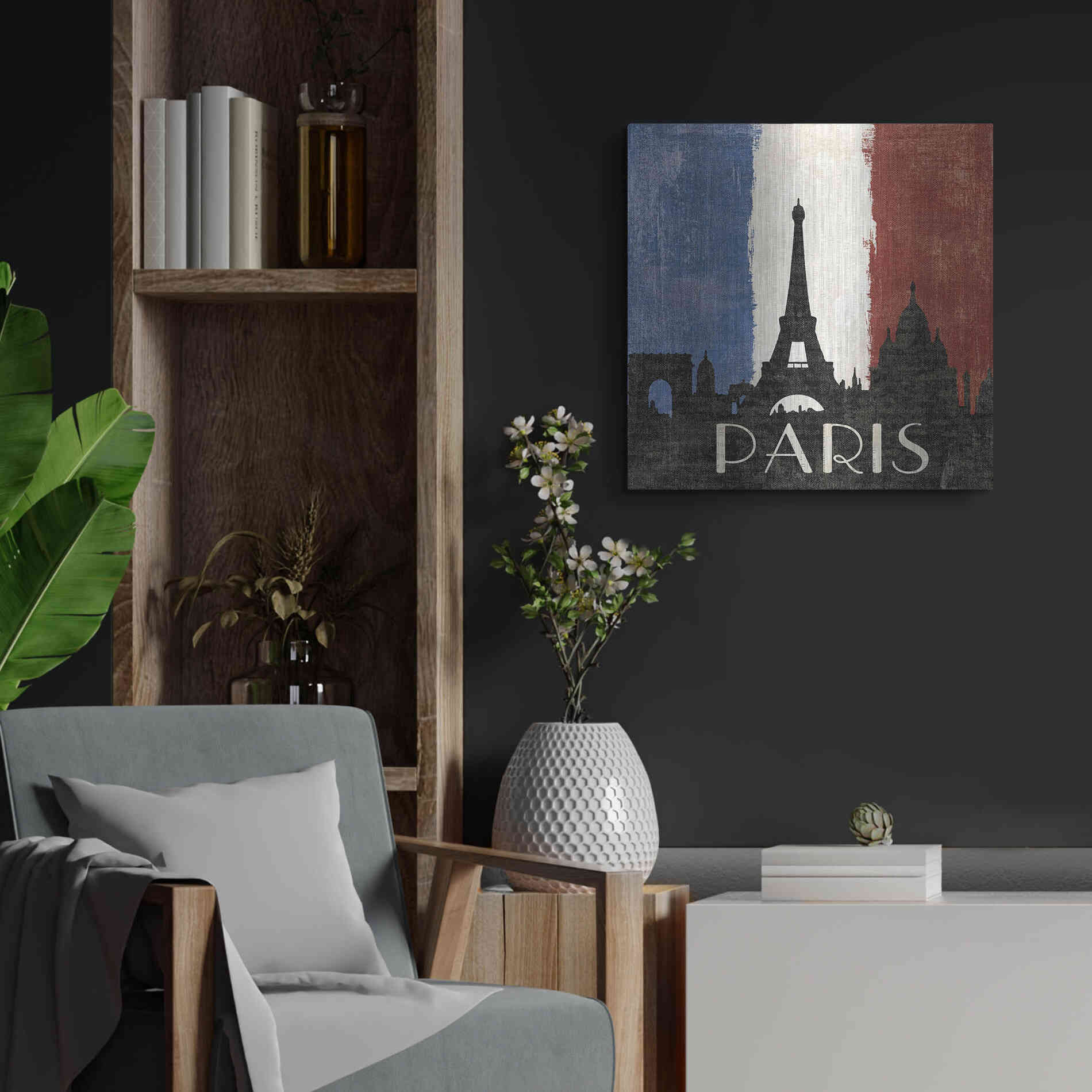 Luxe Metal Art 'Paris' by Moira Hershey, Metal Wall Art,24x24