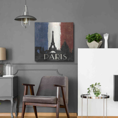 Luxe Metal Art 'Paris' by Moira Hershey, Metal Wall Art,24x24