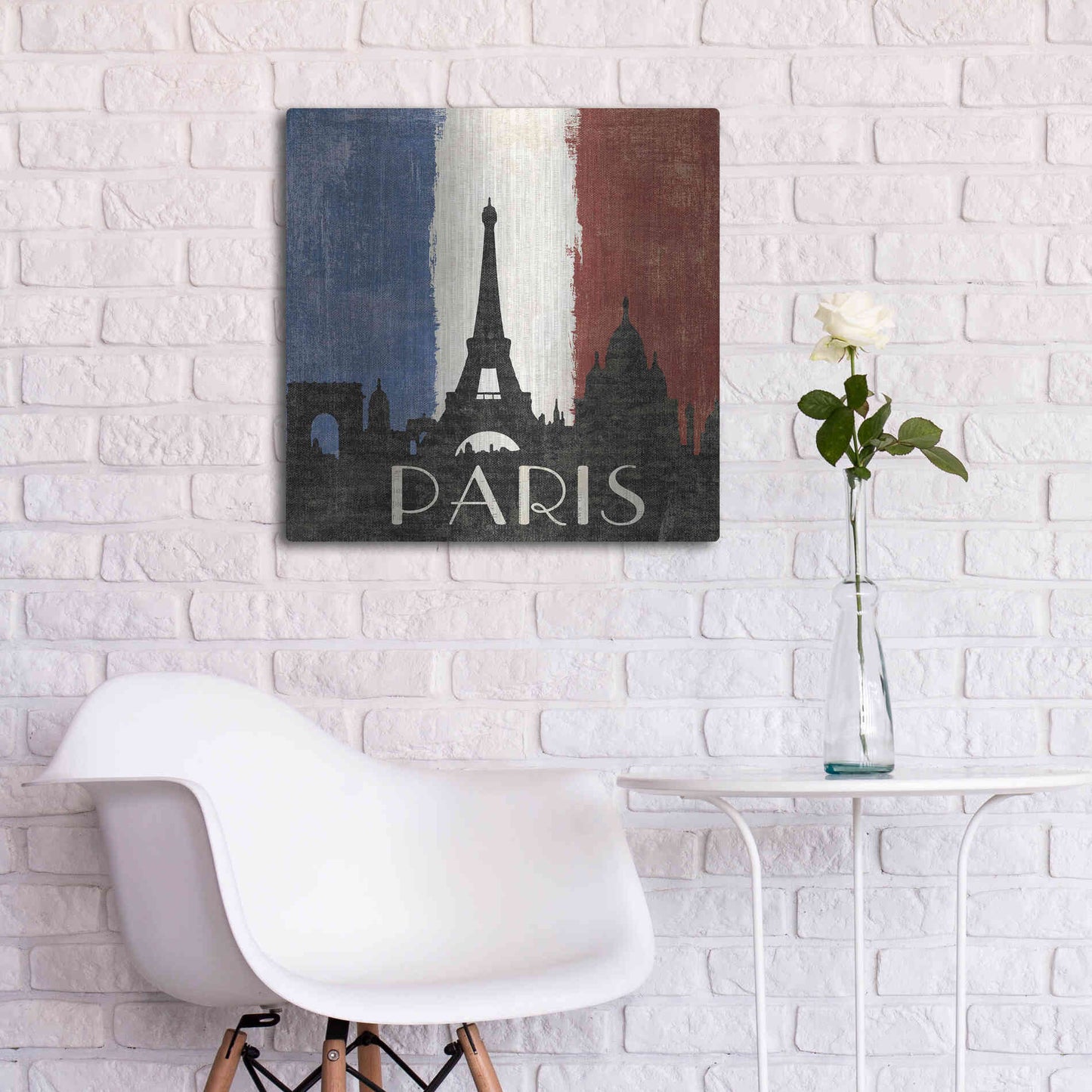 Luxe Metal Art 'Paris' by Moira Hershey, Metal Wall Art,24x24