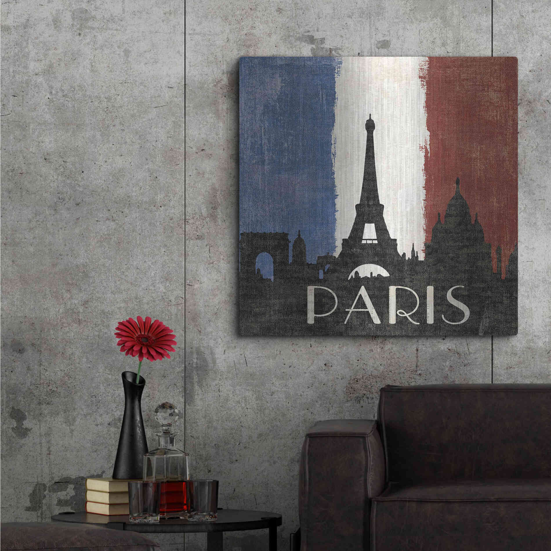 Luxe Metal Art 'Paris' by Moira Hershey, Metal Wall Art,36x36