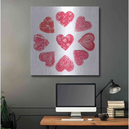 Luxe Metal Art 'Hearts and More Hearts II' by Sue Schlabach, Metal Wall Art,36x36